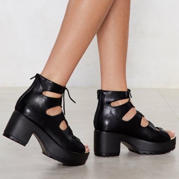 Nasty Gal Shoes - Lace Up Platform Heels